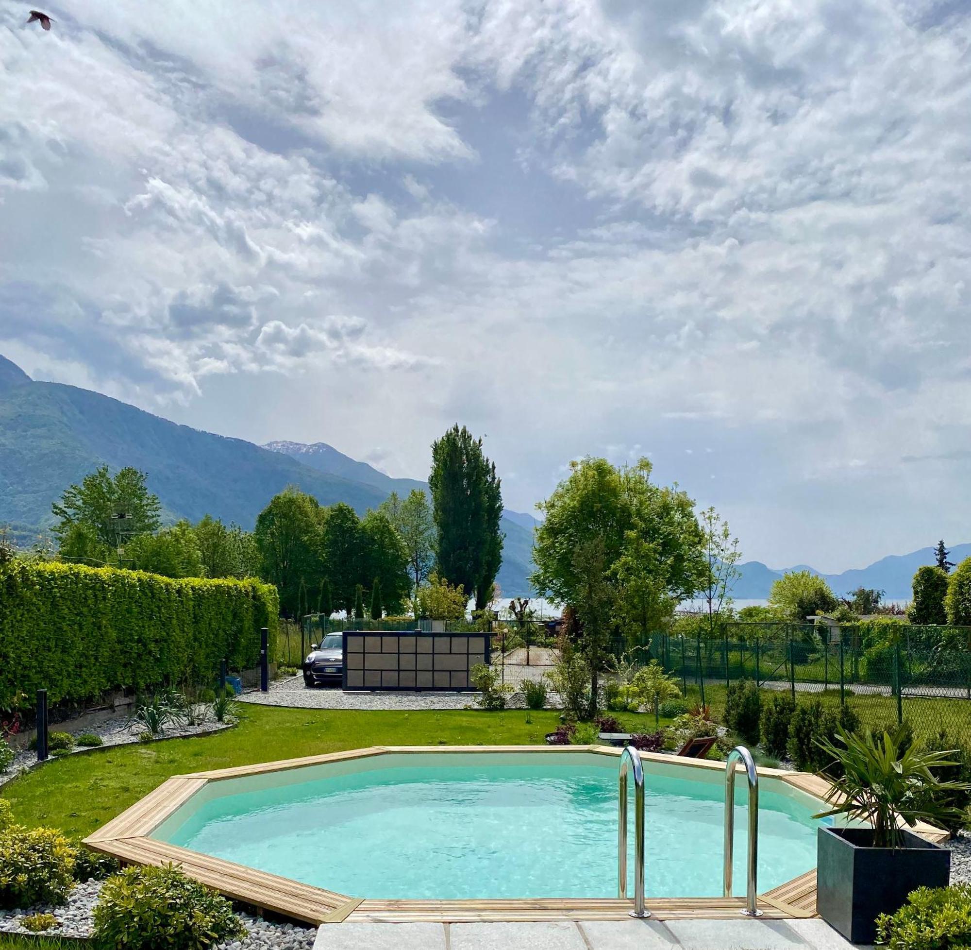 Villa Larius Gravedona Bagian luar foto